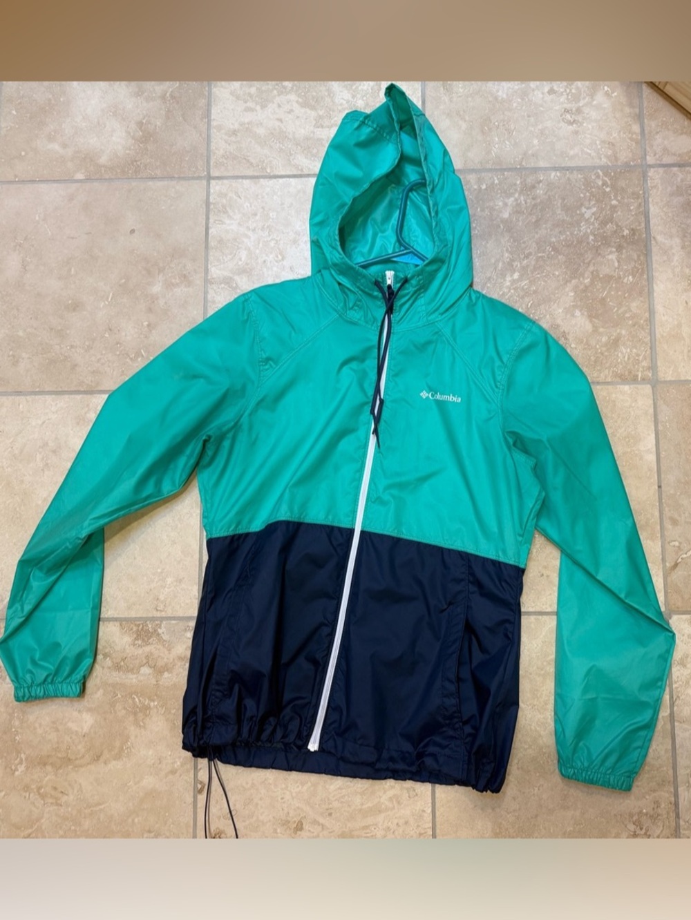 Columbia Flash Forward Windbreaker Color Block Green & Blue